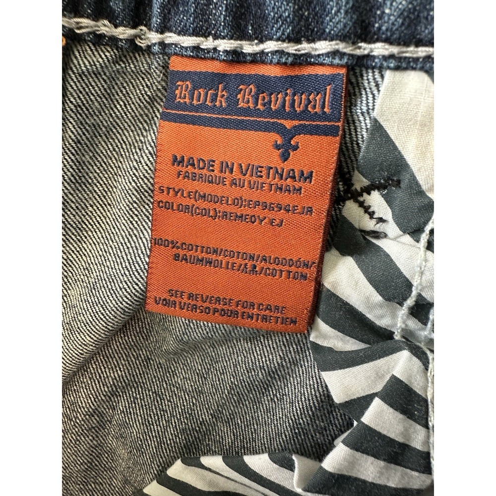 Rock Revival Remedy Straight Fit Jeans Relaxed Straight Fit Men Size 38x30 - Picture 8 of 13